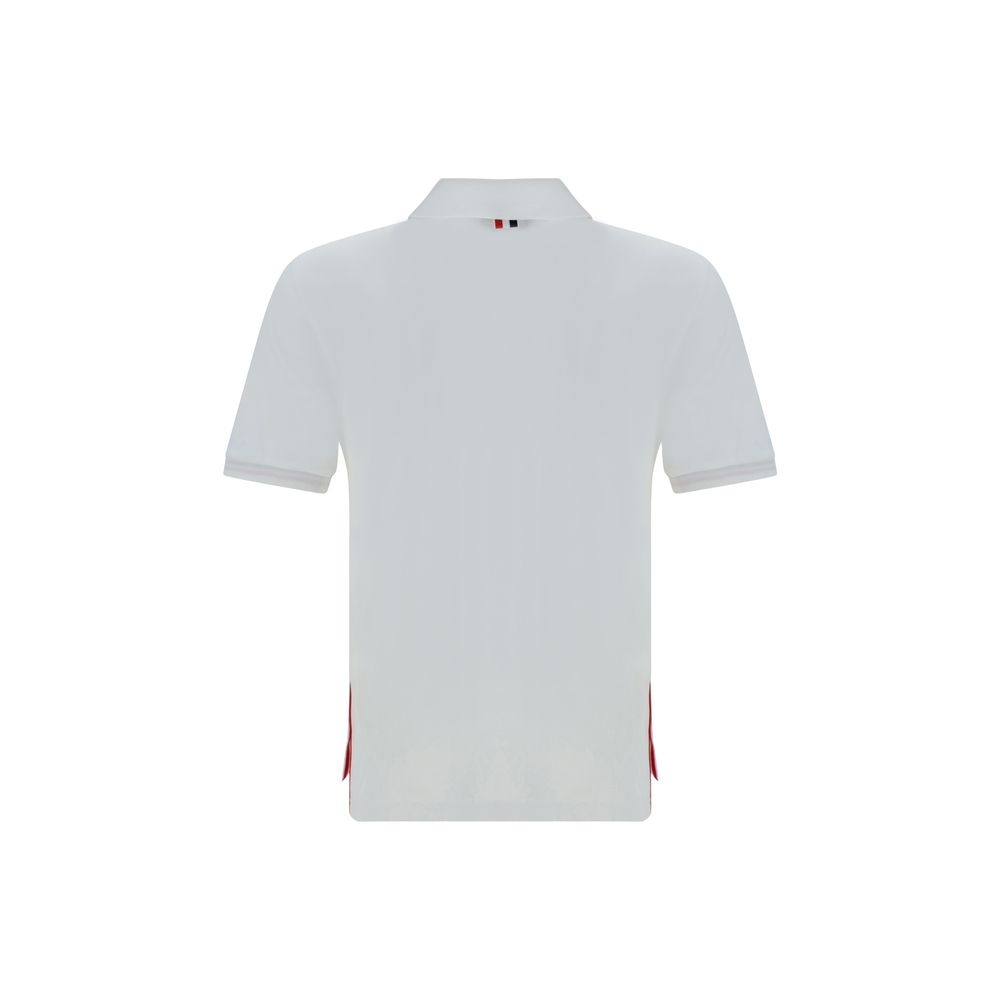 Thom Browne White Cotton Polo Shirt