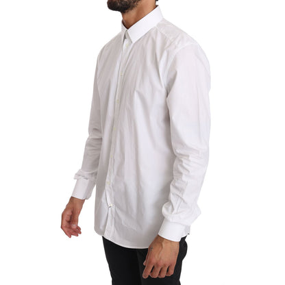 Dolce & Gabbana White Cotton GOLD Dress Shirt MAN SHIRTS
