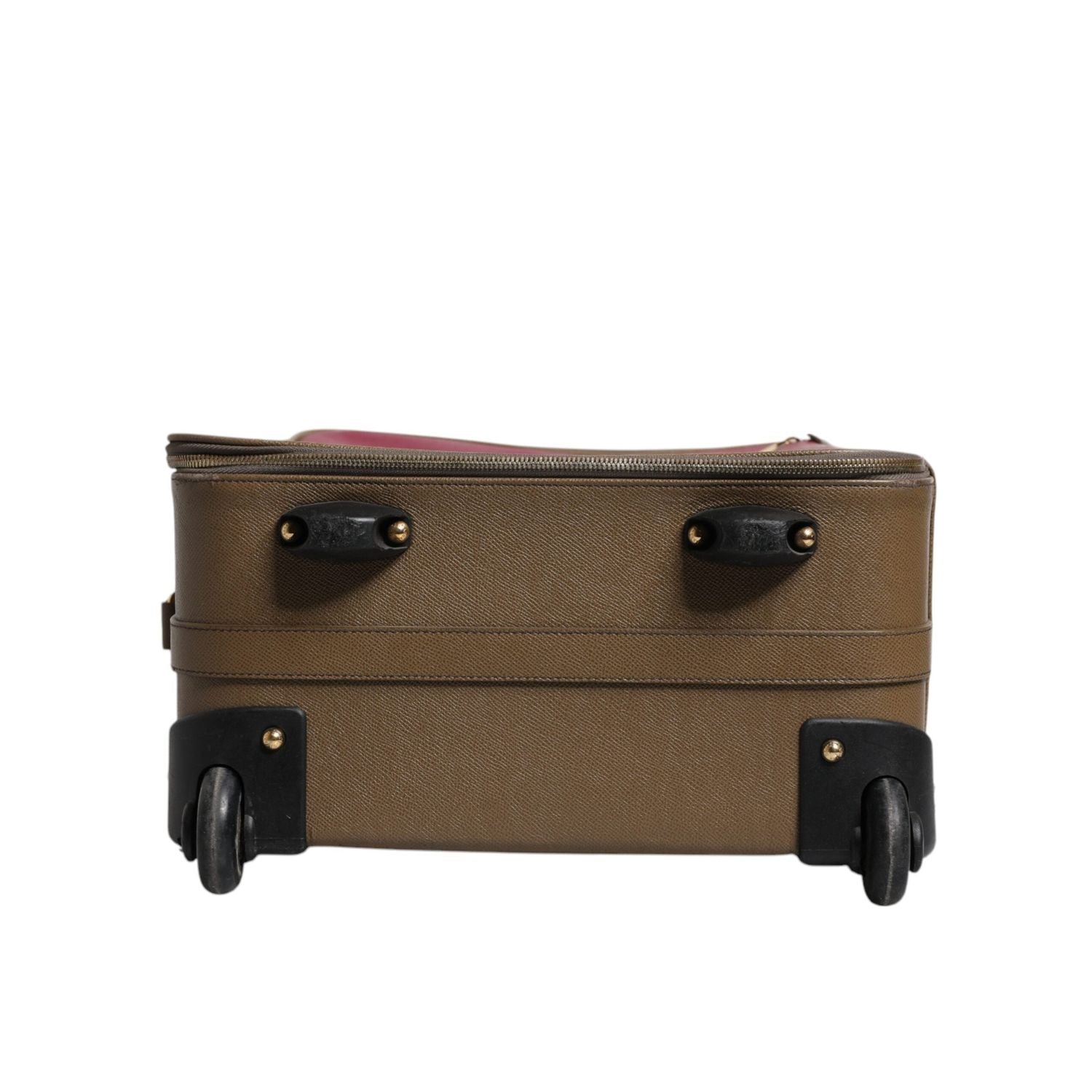 Front view with bag zipped and handles upright.