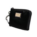 Dolce & Gabbana Black Nylon Logo Plaque Keyring Pouch Clutch Bag BAG4185