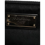 Dolce & Gabbana Black Nylon Logo Plaque Keyring Pouch Clutch Bag BAG4185