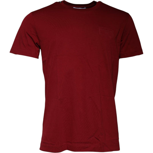 Dolce & Gabbana Maroon Logo Crew Neck Short Sleeves T-shirt TSH86713-50