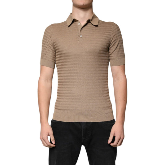 Dolce & Gabbana Brown Collared Short Sleeves Polo T-shirt TSH86918-44