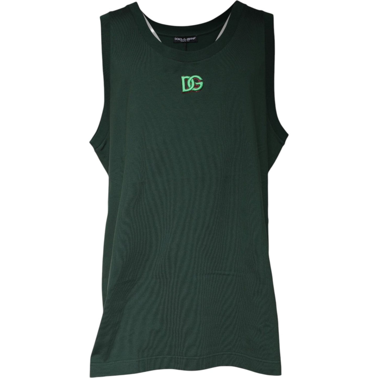 Dolce & Gabbana Green DG Sleeveless Round Neck Tank T-shirt TSH87452-52