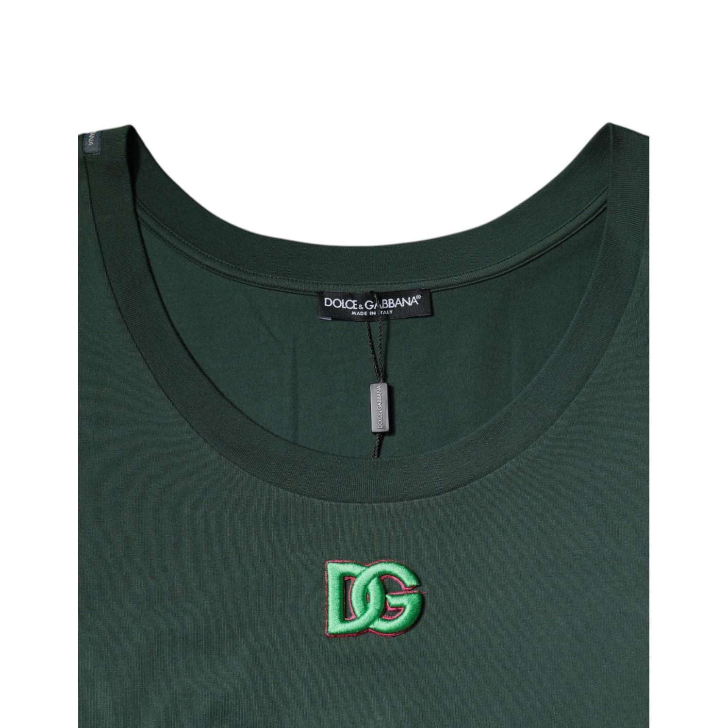 Dolce & Gabbana Green DG Sleeveless Round Neck Tank T-shirt
