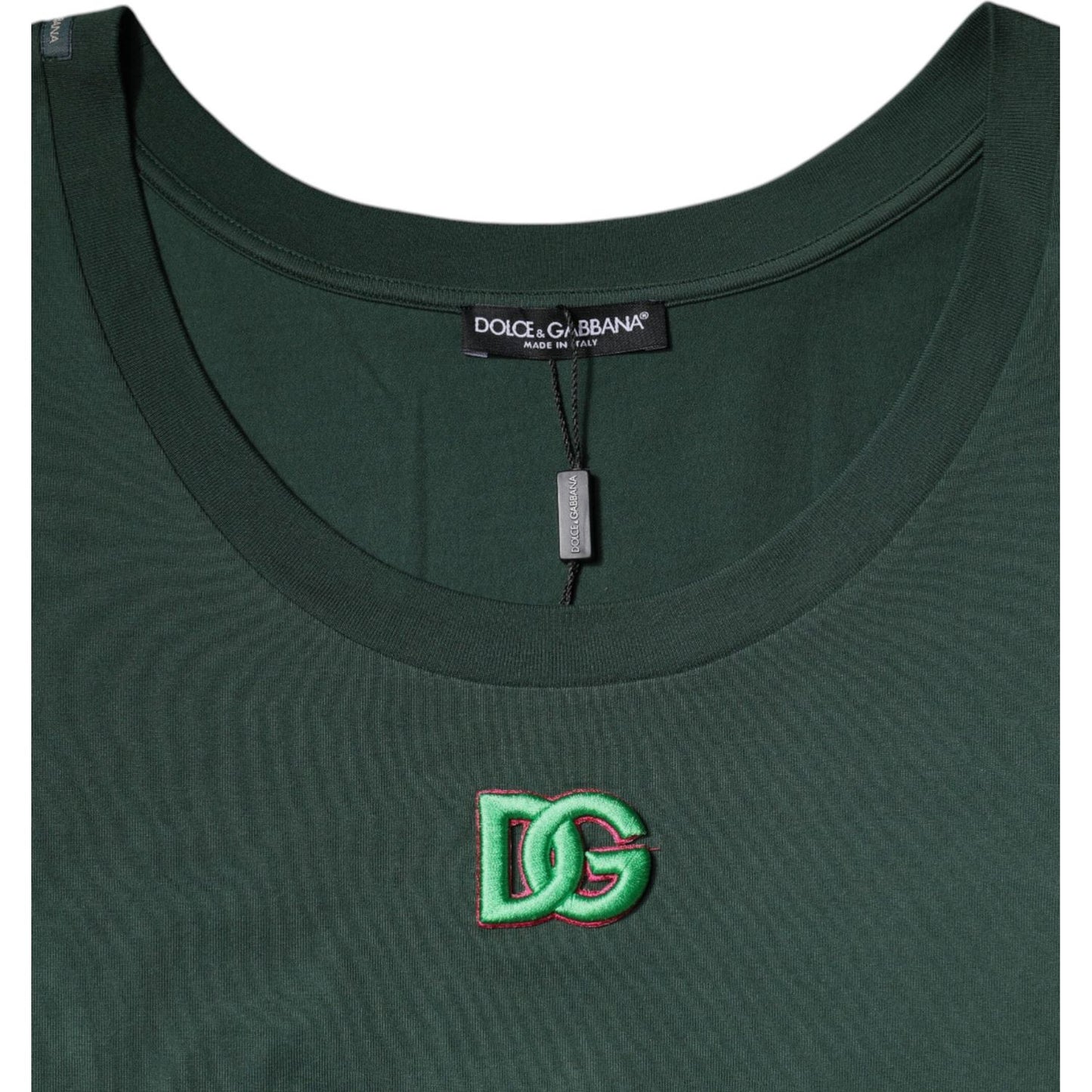Dolce & Gabbana Green DG Sleeveless Round Neck Tank T-shirt TSH87452-52