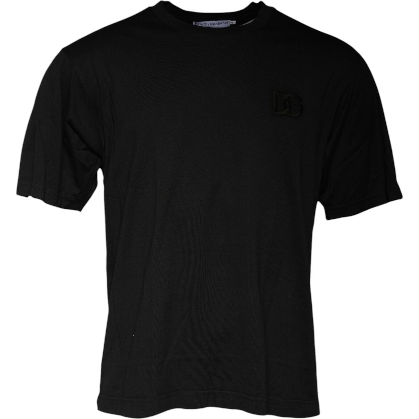 Dolce & Gabbana Black Cotton Crew Neck Short Sleeves T-shirt
