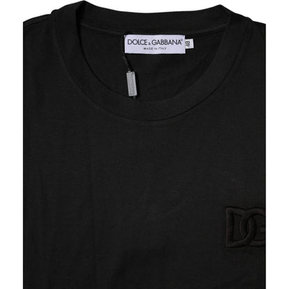 Dolce & Gabbana Black Cotton Crew Neck Short Sleeves T-shirt