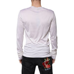Dolce & Gabbana White Silk Crew Neck Men Pullover Sweater TSH87479-48