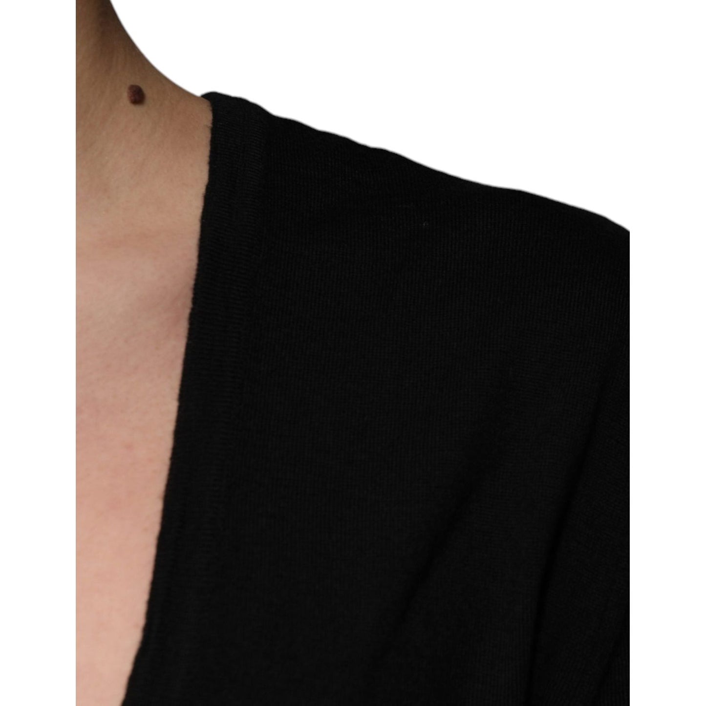 Dolce & Gabbana Black Wool Round Neck Pullover Sweater TSH87527-48