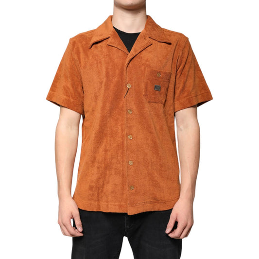 Dolce & Gabbana Hazel Cotton Velvet Button Down Collared Shirt TSH87542-38
