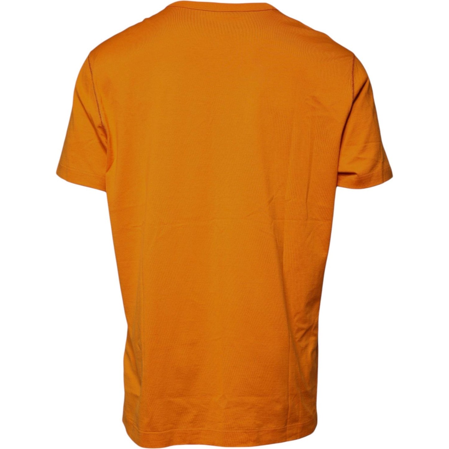 Dolce & Gabbana Orange Logo Cotton Crew Neck T-shirt TSH87635-56