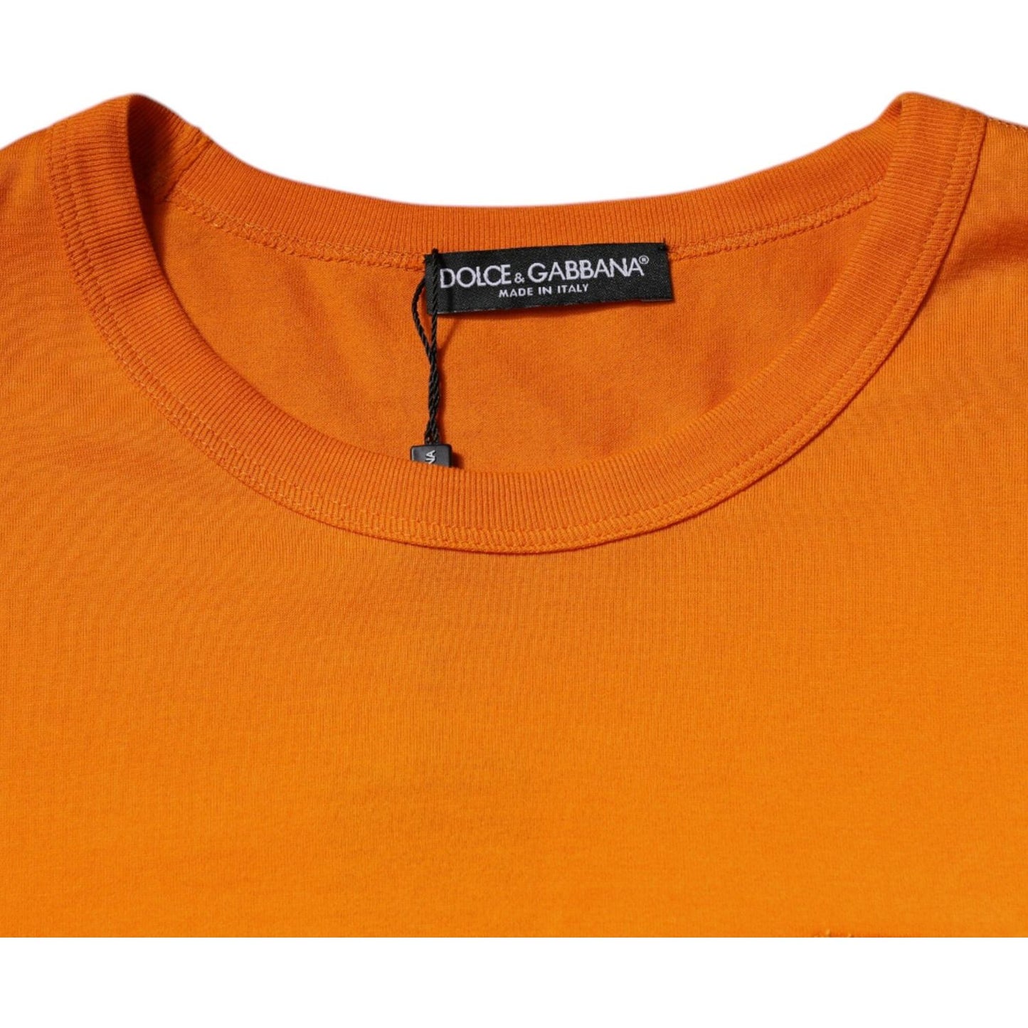 Dolce & Gabbana Orange Logo Cotton Crew Neck T-shirt TSH87635-56