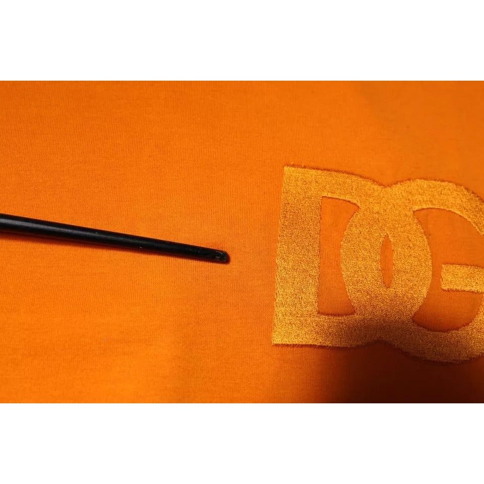 Dolce & Gabbana Orange Logo Cotton Crew Neck T-shirt TSH87635-56