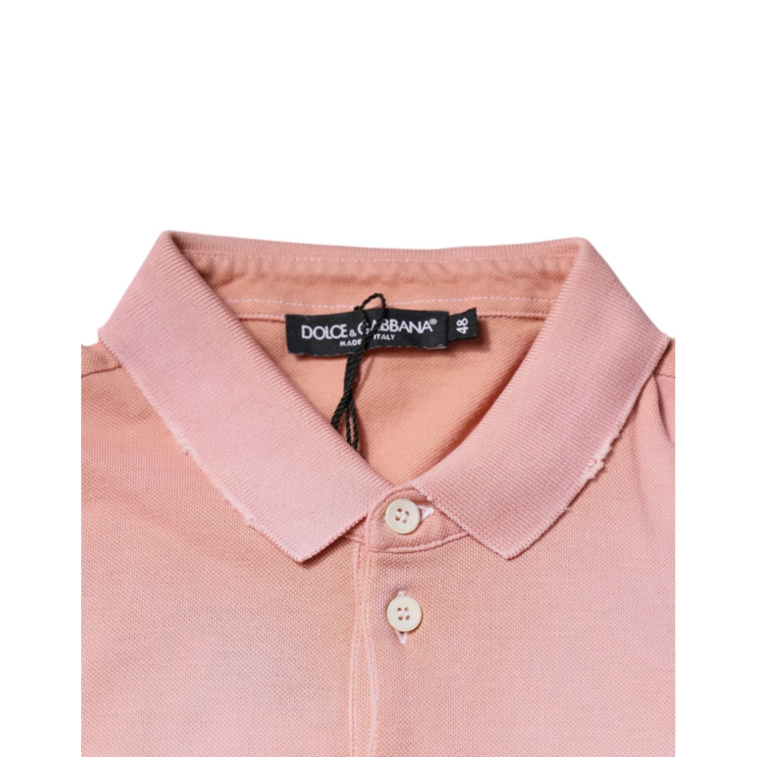 Dolce & Gabbana Pink Crown Collared Short Sleeve Polo T-shirt