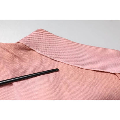 Dolce & Gabbana Pink Crown Collared Short Sleeve Polo T-shirt