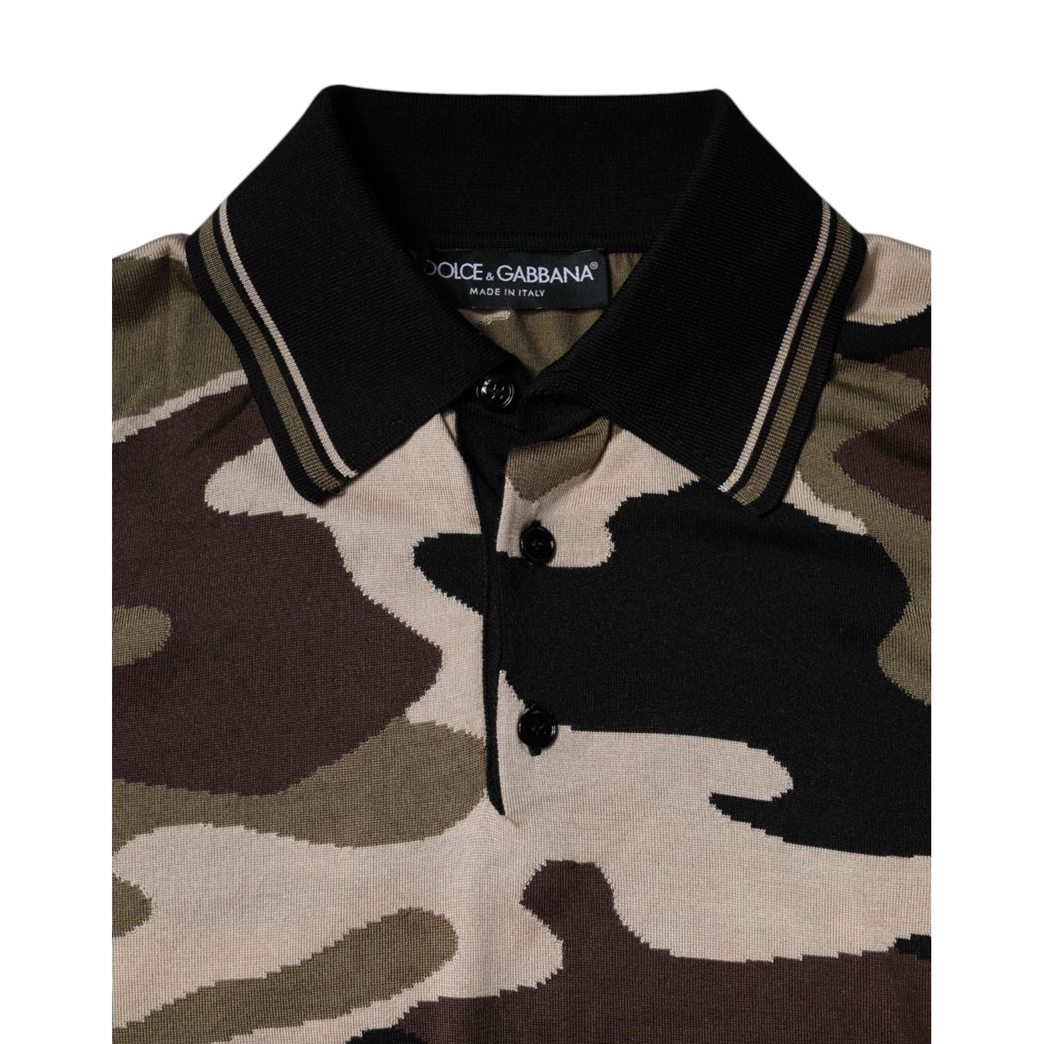 Dolce & Gabbana Multicolor Camouflage Collared Polo T-shirt