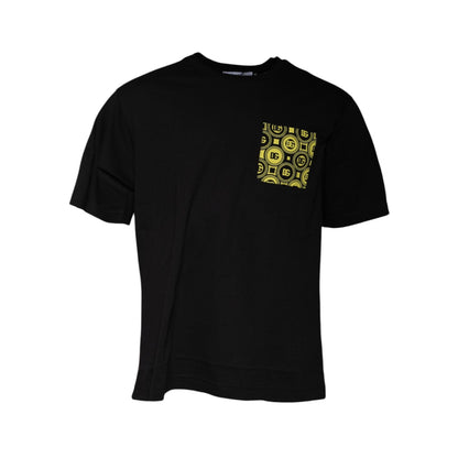 Dolce & Gabbana Black Logo Print Cotton Short Sleeve T-shirt