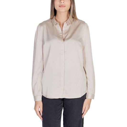 Vila Clothes Gold Polyester Shirt