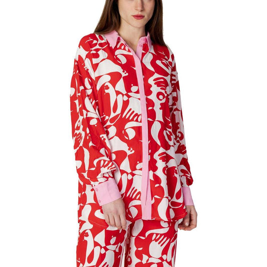 Vila Clothes Red Viscose Shirt