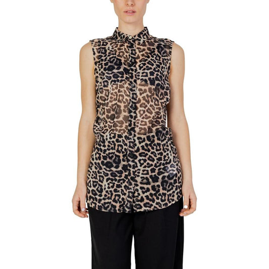 Guess Brown Polyester Shirt