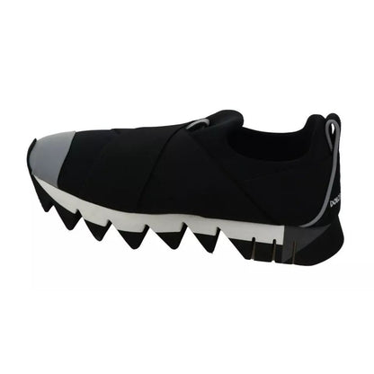 Dolce & Gabbana Black Shark Neoprene Stretch Sneakers Shoes