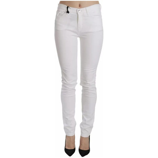 Dolce & Gabbana White Crystal Embellished Skinny Jeans PAN61200-36