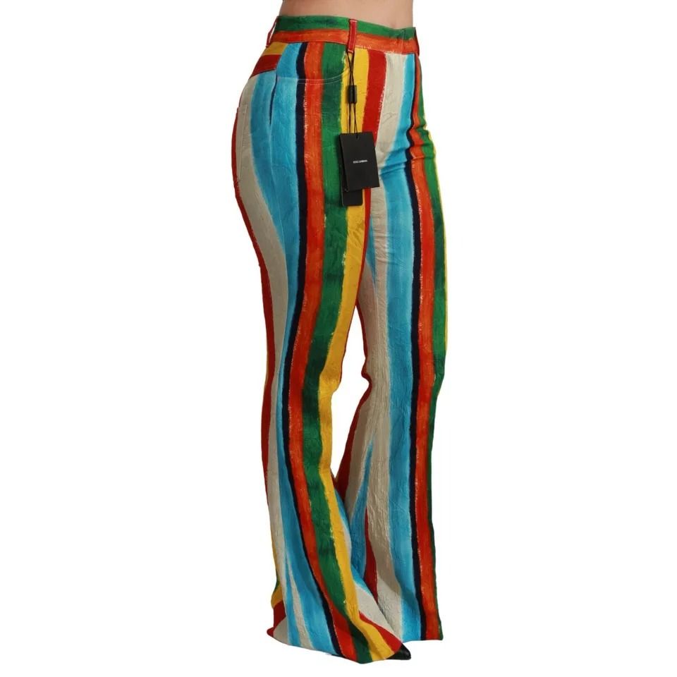 Dolce & Gabbana Multicolor Flared Riga Pittorica Pants