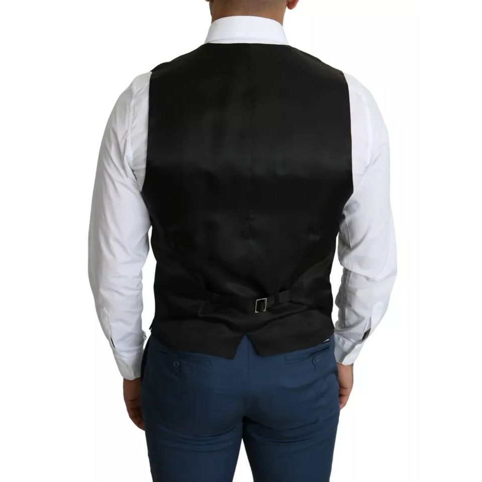 Dolce & Gabbana Black Men Formal STAFF Dress Waistcoat Vest