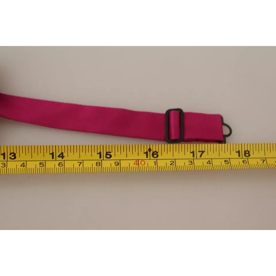 Dolce & Gabbana Pink Silk Adjustable Neck Bow Tie Men