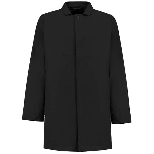 People Of Shibuya Black Recycled Polyester Men Trench Coat PE-14515-IT48 | M