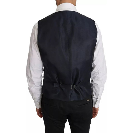 Dolce & Gabbana Blue Wool MARTINI Blazer Vest 2 Piece KOS1220-50