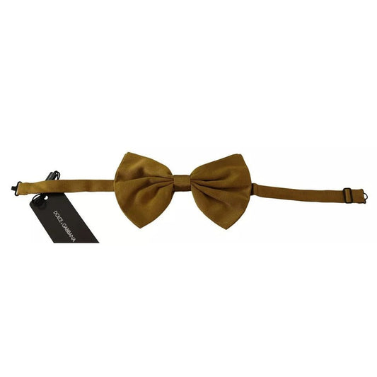 Dolce & Gabbana Yellow Mustard 100% Silk Butterfly Bow Tie Men FT3511