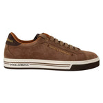 Dolce & Gabbana Brown Suede Logo Low Top Sneakers Men Shoes MV4454-39
