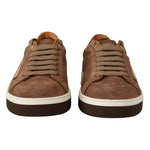Dolce & Gabbana Brown Suede Logo Low Top Sneakers Men Shoes MV4454-39