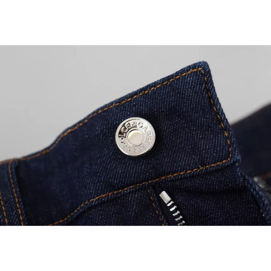 Dolce & Gabbana Blue Denim Stretch Crystal Hot Pants Shorts PAN74578-38
