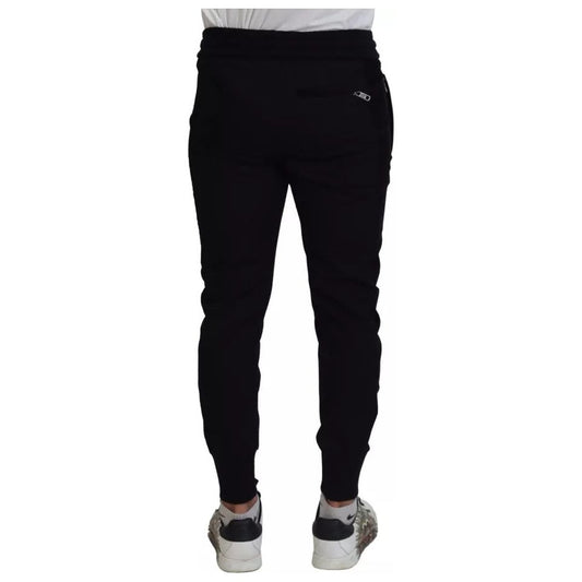 Dolce & Gabbana Black Cotton Blend Jogger Sweatpants Pants PAN74737-44
