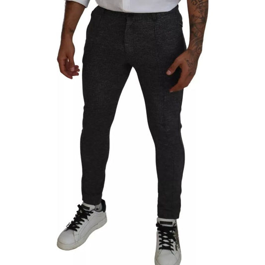 Dolce & Gabbana Gray Chevron Viscose Skinny Pants PAN74804-48