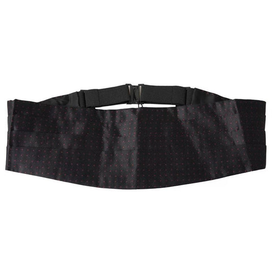 Dolce & Gabbana Black Silk Dotted Waist Tuxedo Belt Cummerbund BEL9002
