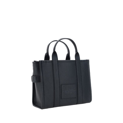 Marc Jacobs Black Calf Leather Bos Taurus Handbag, medium tote with tubular handles, zipper closure, removable shoulder strap, AW25 season.