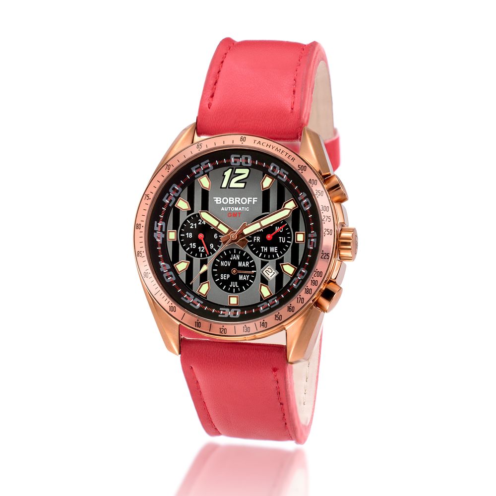 Bobroff Red Leather Dress Watch