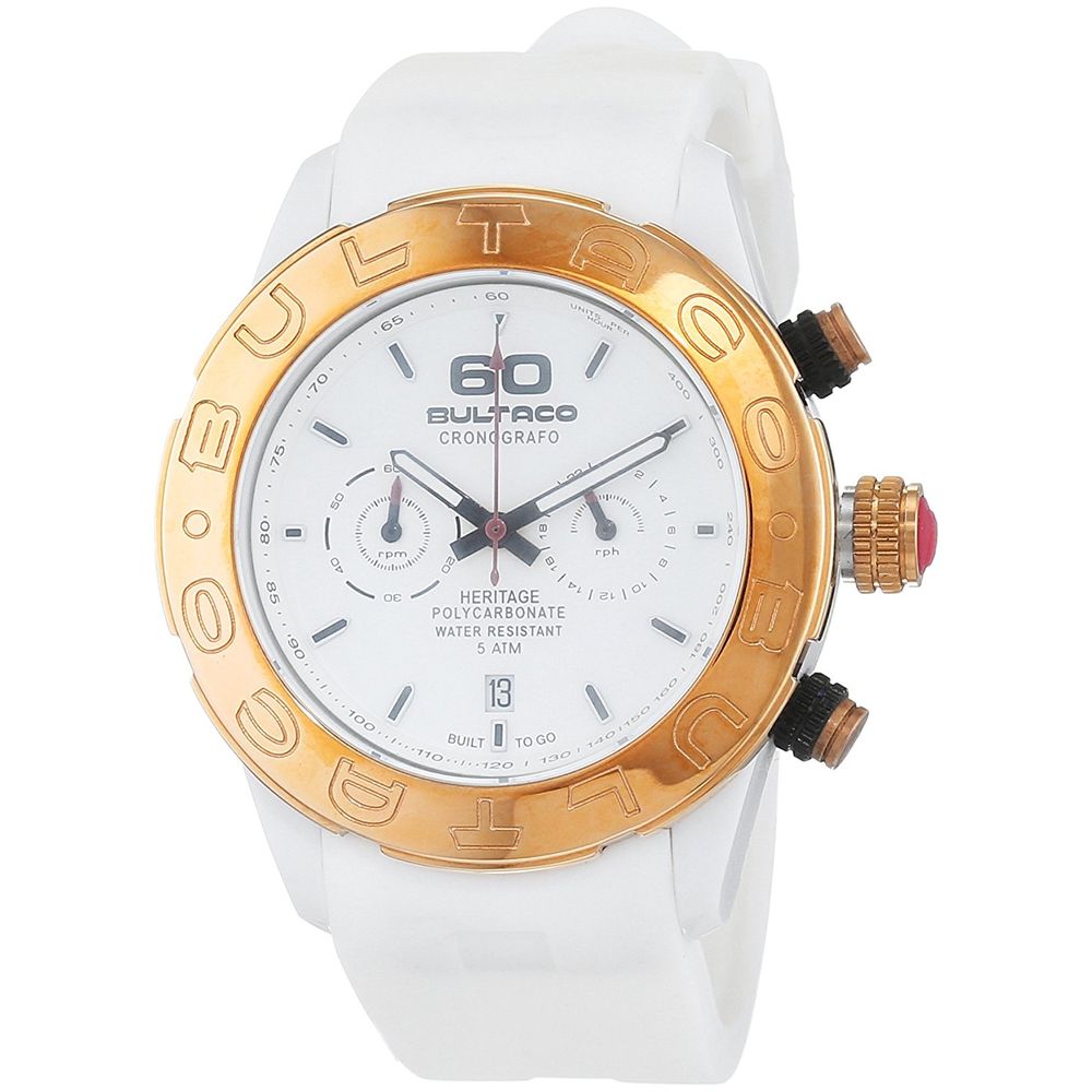 Bultaco White Rubber Sport Watch