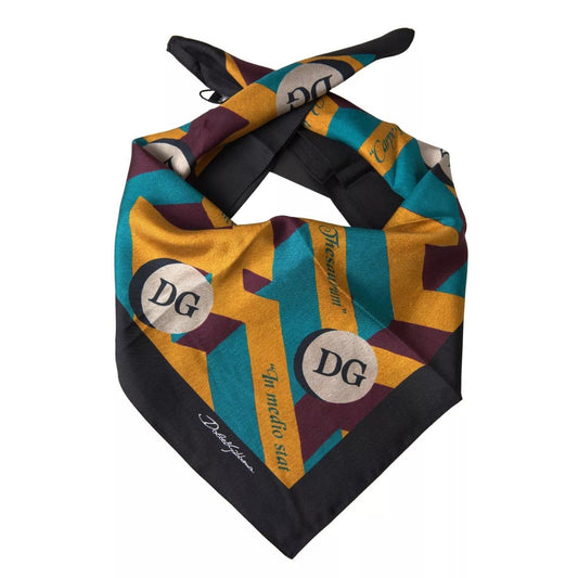 Dolce & Gabbana Multicolor Printed Square Handkerchief Scarf MS7005