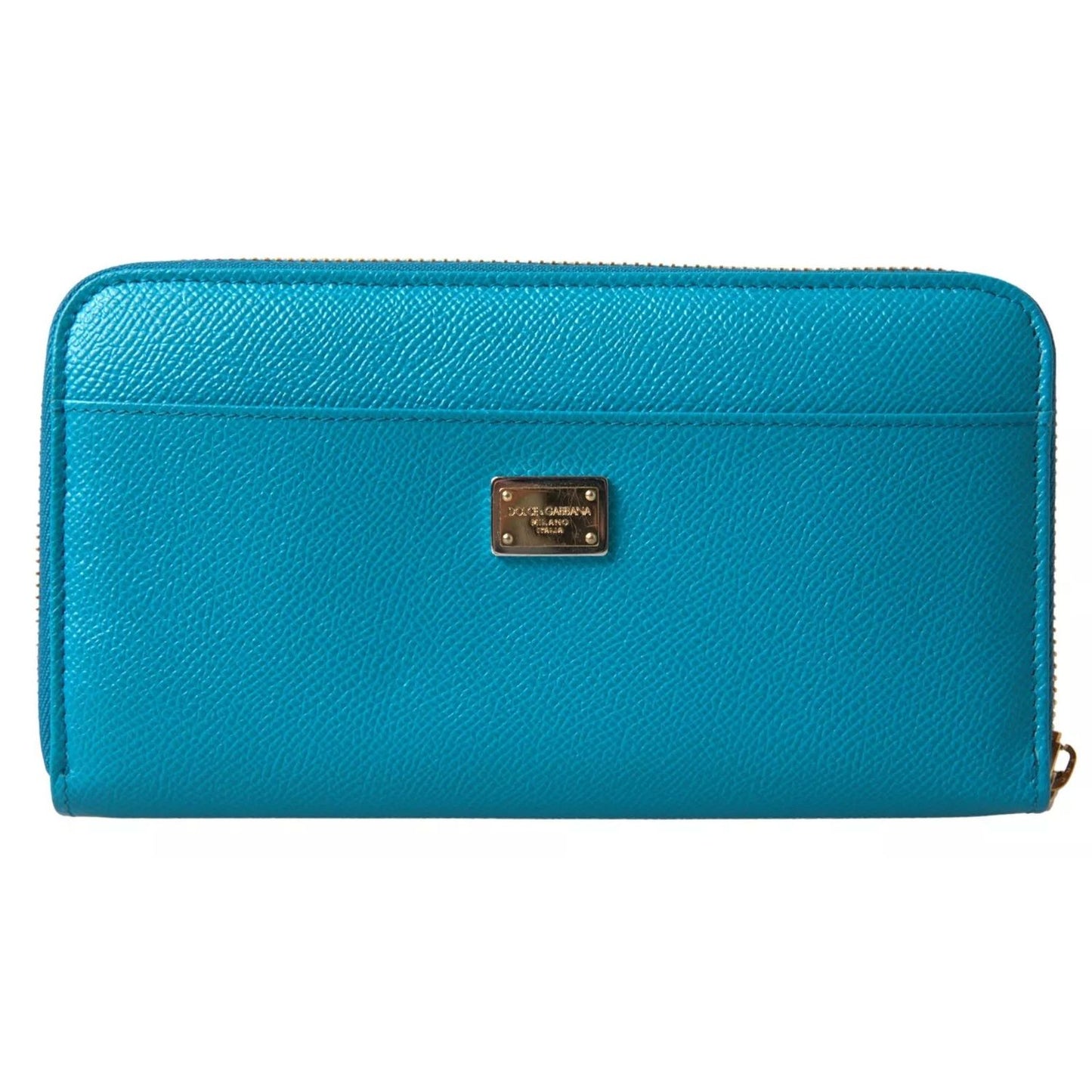 Dolce & Gabbana Wallet Light Blue LOVE Leather Zip Around Continental