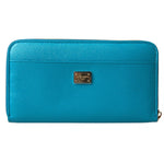 Dolce & Gabbana Wallet Light Blue LOVE Leather Zip Around Continental