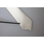 Dolce & Gabbana Off White Satin Silk Classic Men Necktie