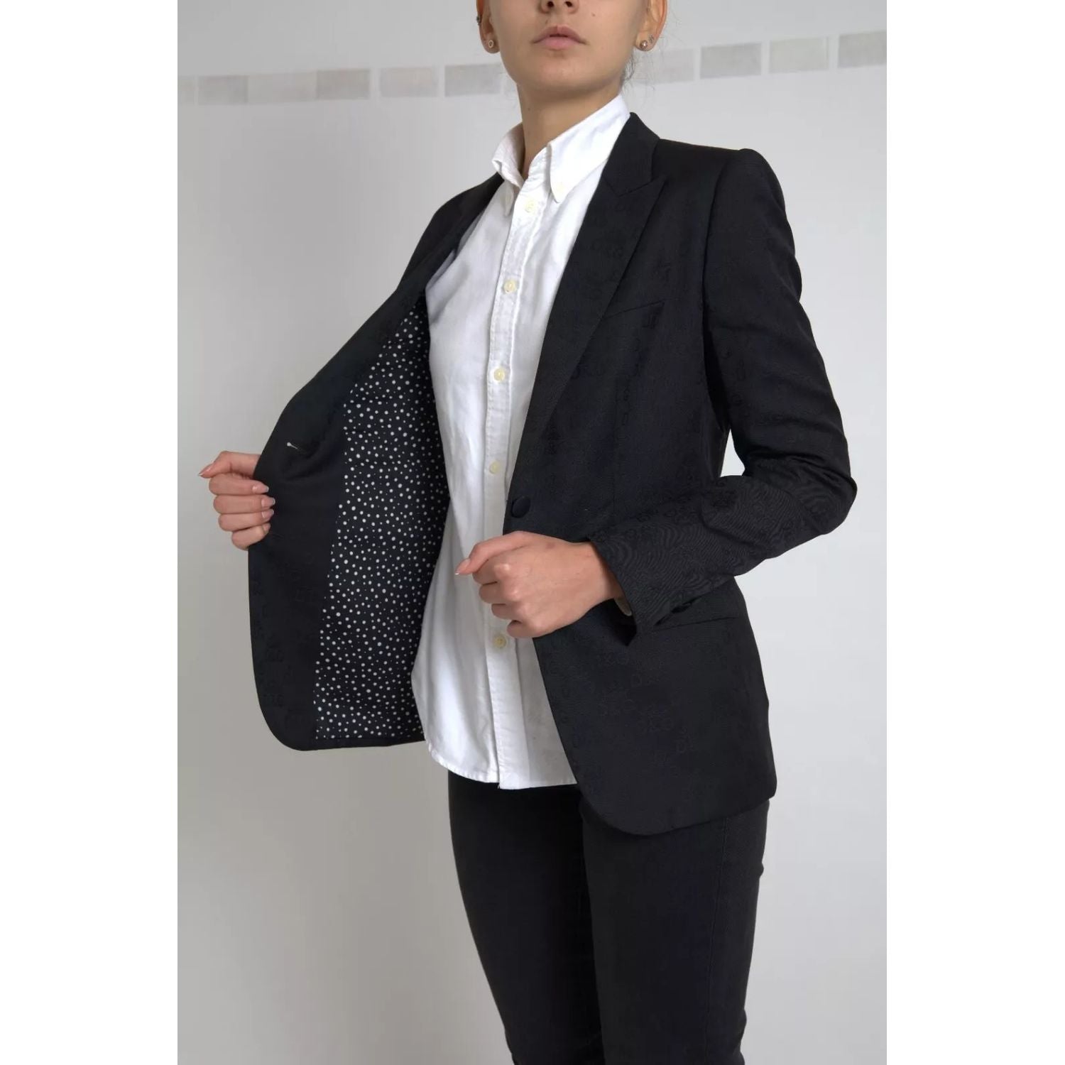 Dolce & Gabbana Black Long Sleeve Coat Blazer Jacket