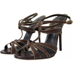 Dolce & Gabbana Brown Ankle Strap Stiletto Heels Sandals Shoes LA10384-39