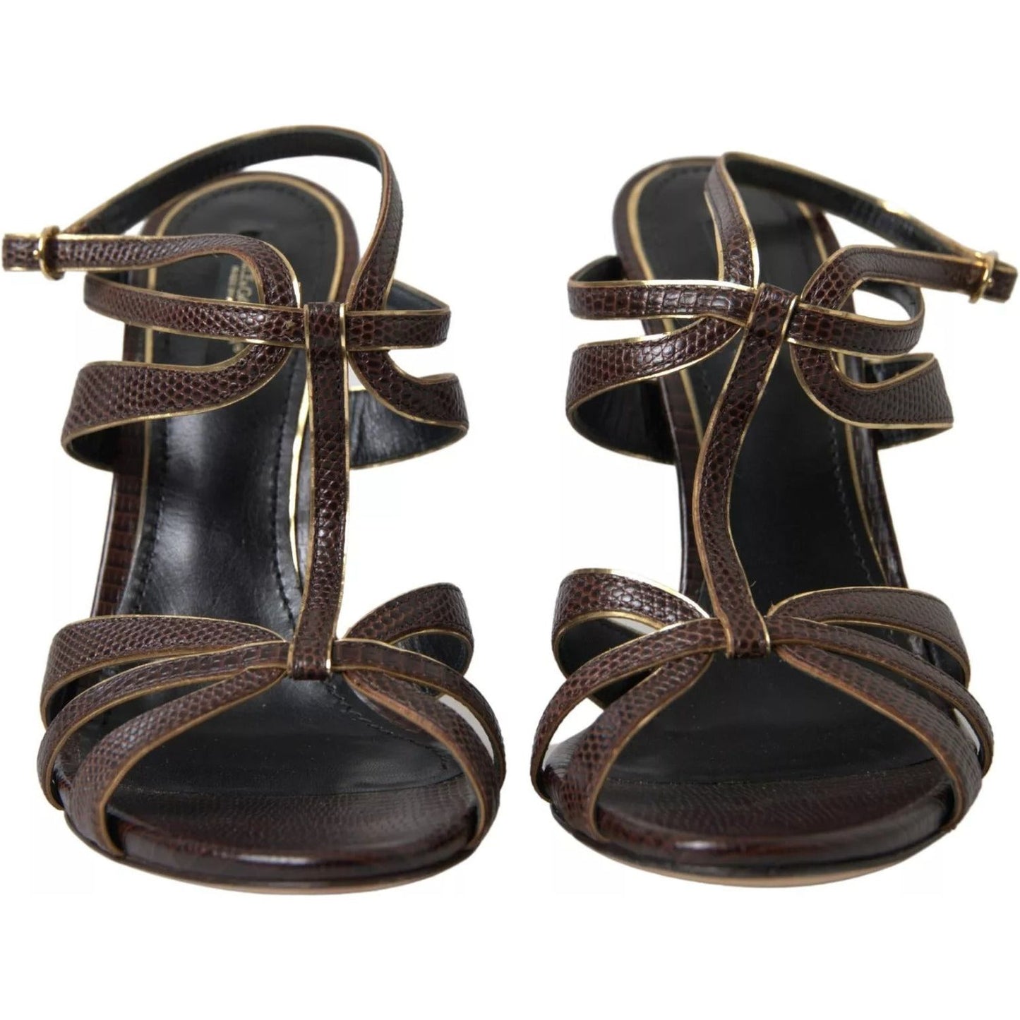 Dolce & Gabbana Brown Ankle Strap Stiletto Heels Sandals Shoes LA10384-39