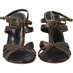 Dolce & Gabbana Brown Ankle Strap Stiletto Heels Sandals Shoes LA10384-39
